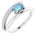 Platinum Natural Aquamarine & 1/8 CTW Natural Diamond Ring