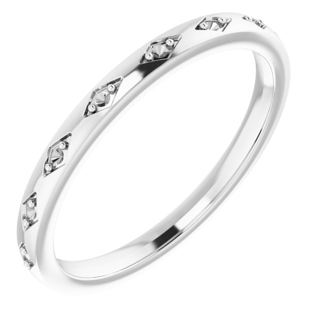 14K White .05 CTW Natural Diamond Band Mounting