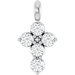 14K White 1/6 CTW Natural Diamond Cross Pendant