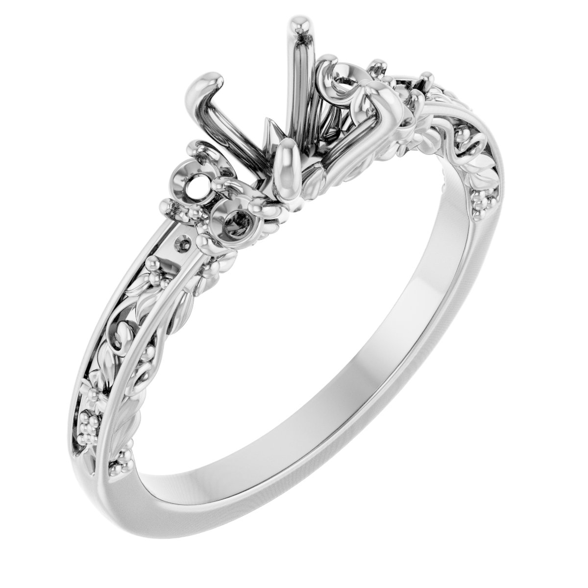 Accented Sculptural Engagement Ring or Band