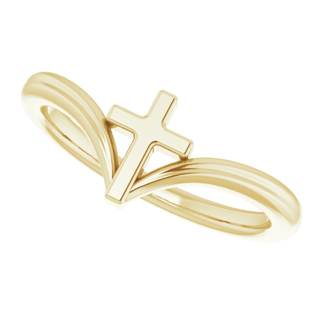 14K Yellow Cross Ring  