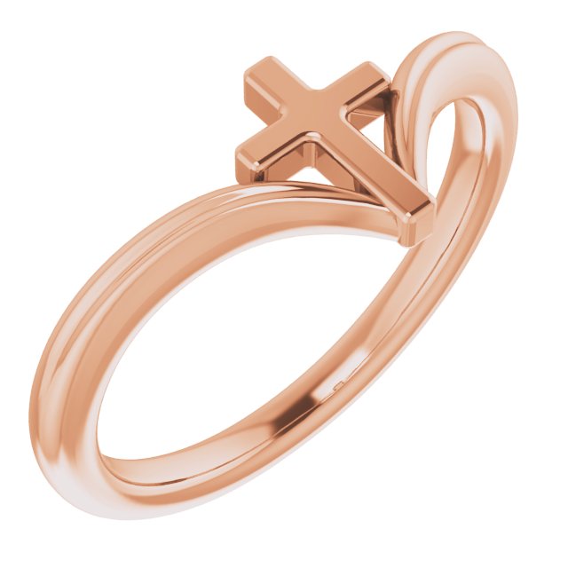 14K Rose Cross Ring  