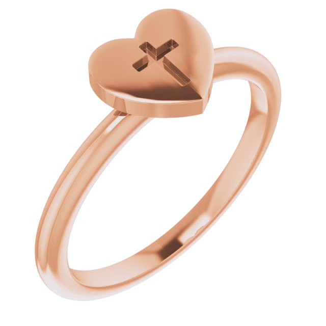 Heart with Cross Ring