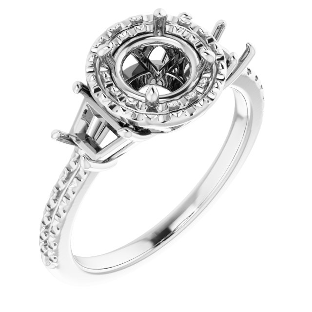 French-Set Halo-Style Engagement Ring or Band