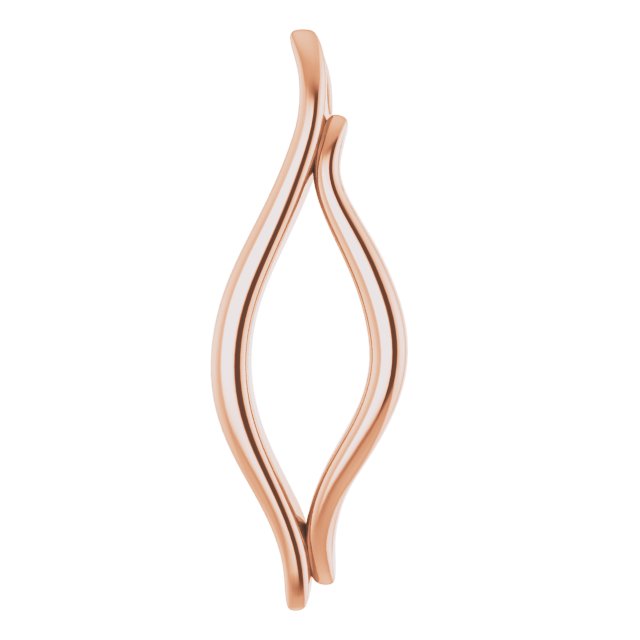 14K Rose Freeform Pendant  