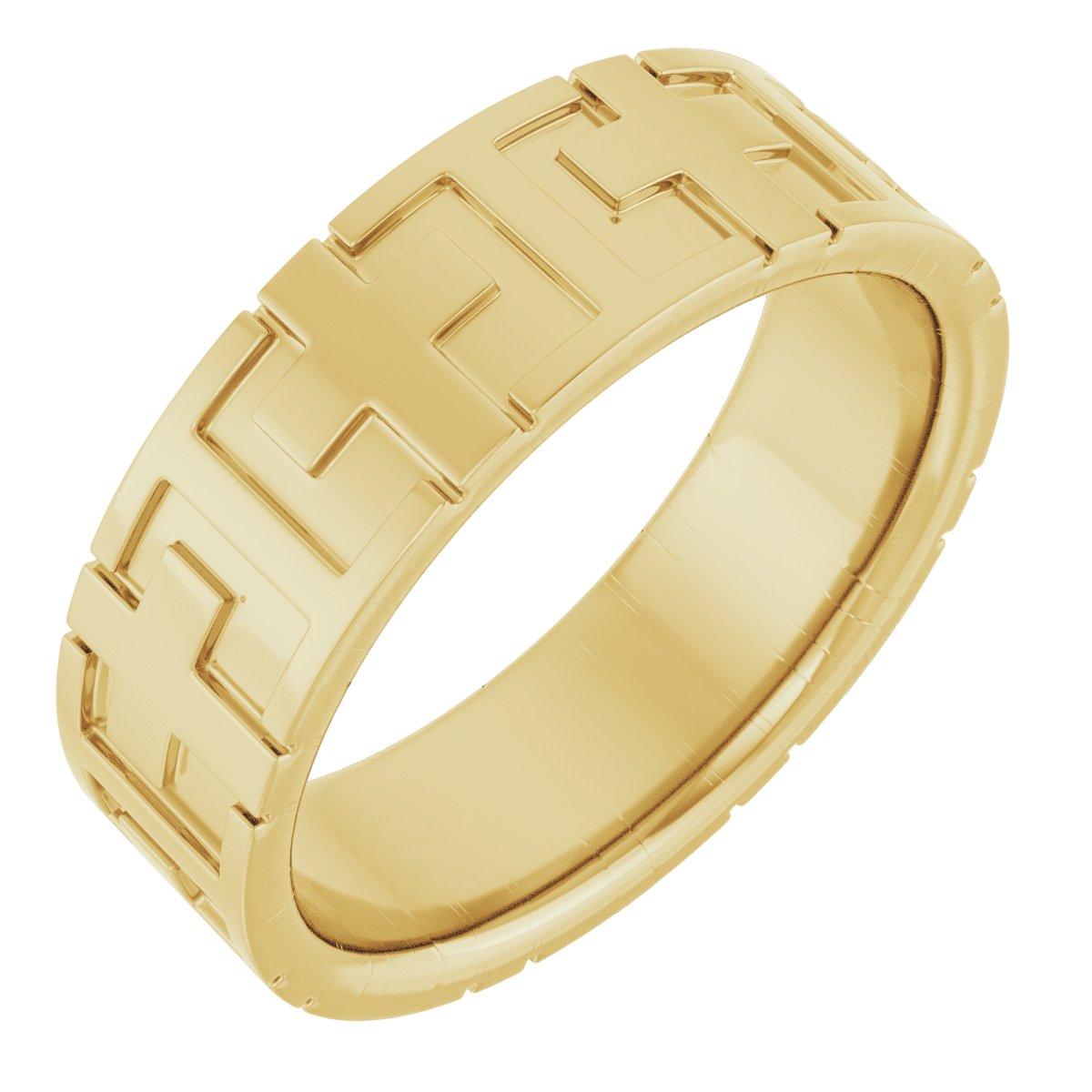 14K Yellow 7 mm Cross Band Size 10 