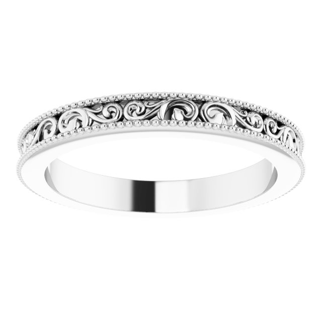 14K White 2.5 mm Sculptural-Inspired Band Size 4.5