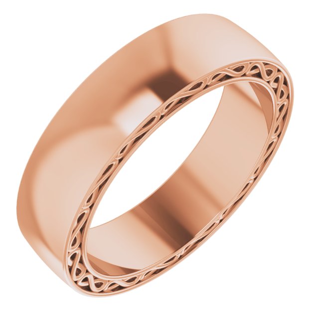 14K Rose 6 mm Infinity-Inspired Band Size 10