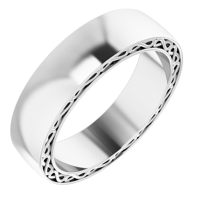 14K White 6 mm Infinity-Inspired Band Size 10