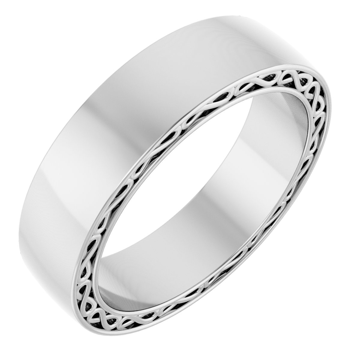 14K White 6 mm Infinity-Inspired Band Size 10