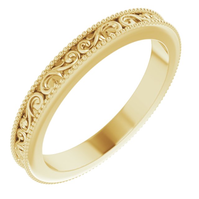 14K Yellow 2.5 mm Sculptural Band Size 4.5