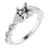 14K White 7x5 mm Oval 0.20 CTW Natural Diamond Semi Set Engagement Ring