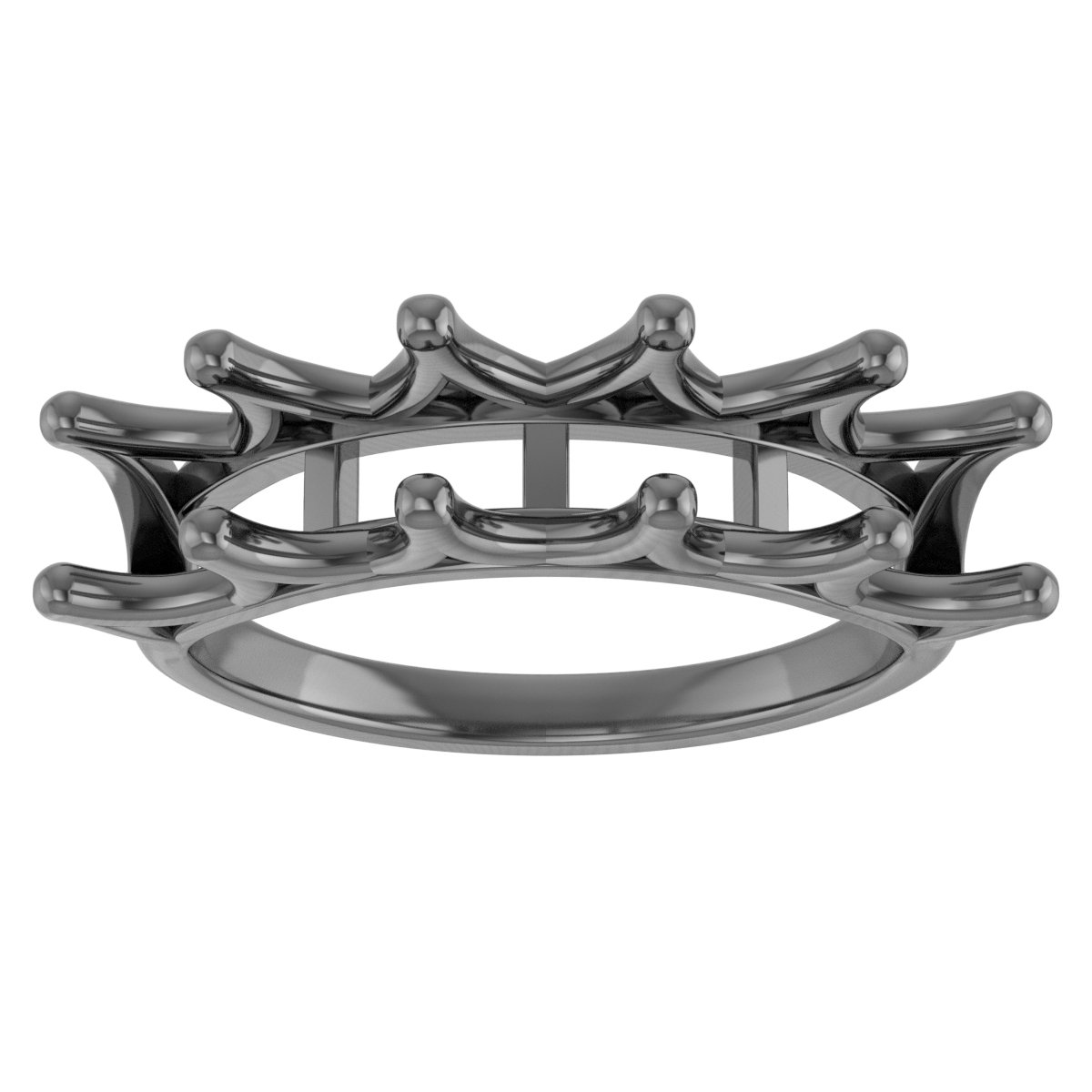 6x4 mm Emerald Anniversary Band Mounting view 3