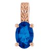 14K Rose Chatham Created Blue Sapphire Pendant Ref 13466745