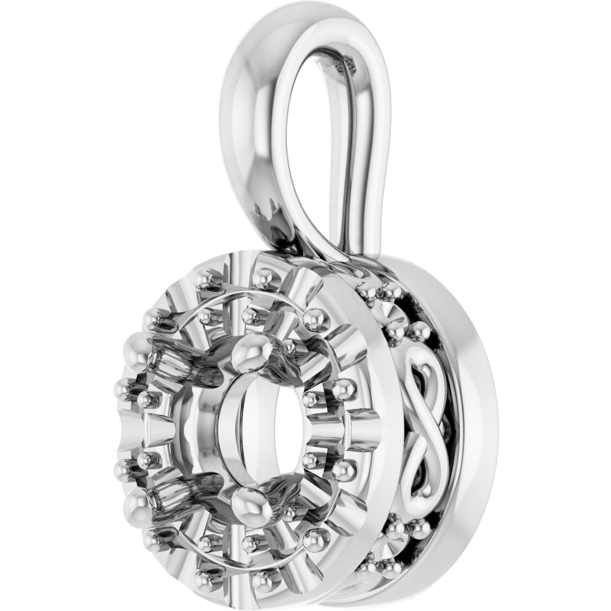 Alternative view of Halo-Style Pendant