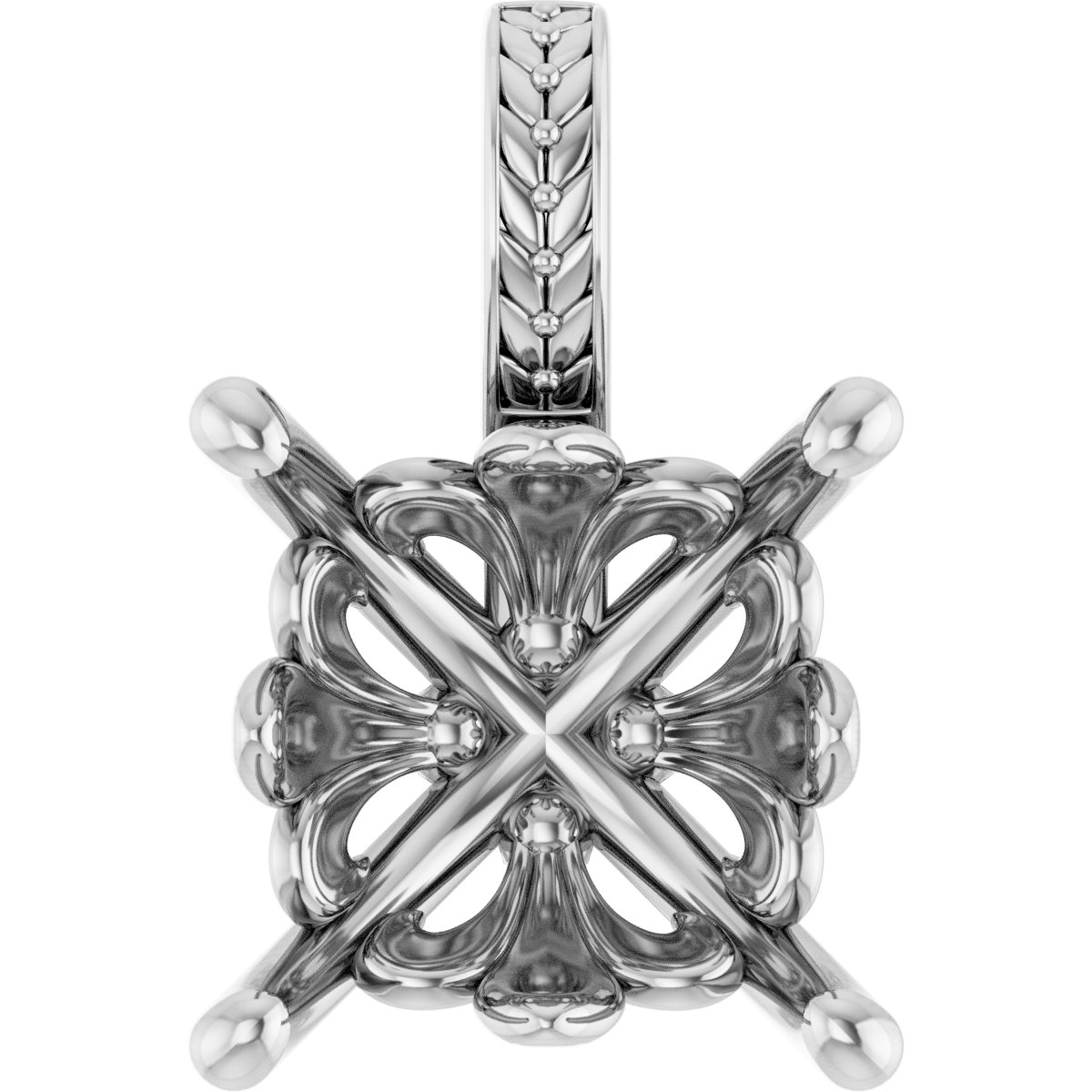 Floral-Inspired Solitaire Pendant