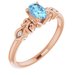 14K Rose Natural Aquamarine & .02 CTW Natural Diamond Ring     