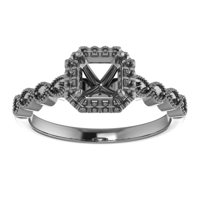 9x7 mm Emerald Engagement Ring Mounting view 3