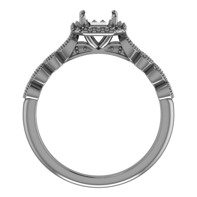 9x7 mm Emerald Engagement Ring Mounting view 2