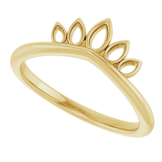 14K Yellow Crown Ring  