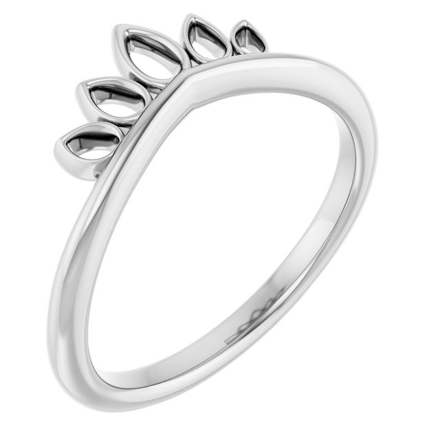 14K White Marquise-Shaped Crown Ring  