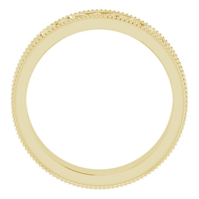 14K Yellow 5 mm Sculptural Band with Milgrain Size 7.5