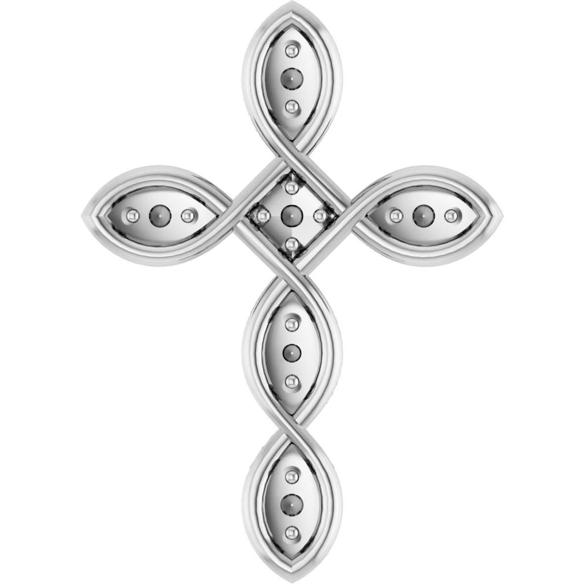 Sterling Silver .08 CTW Natural Diamond Cross Pendant  