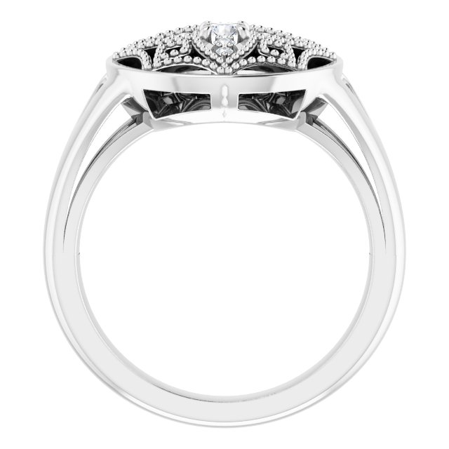 14K White 1/6 CTW Diamond Vintage-Inspired Ring 