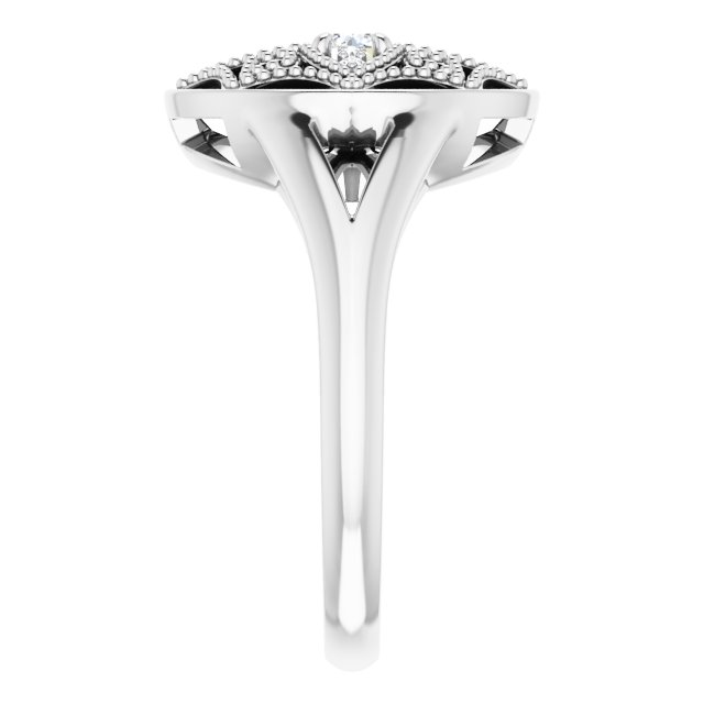 14K White 1/6 CTW Natural Diamond Vintage-Inspired Ring 