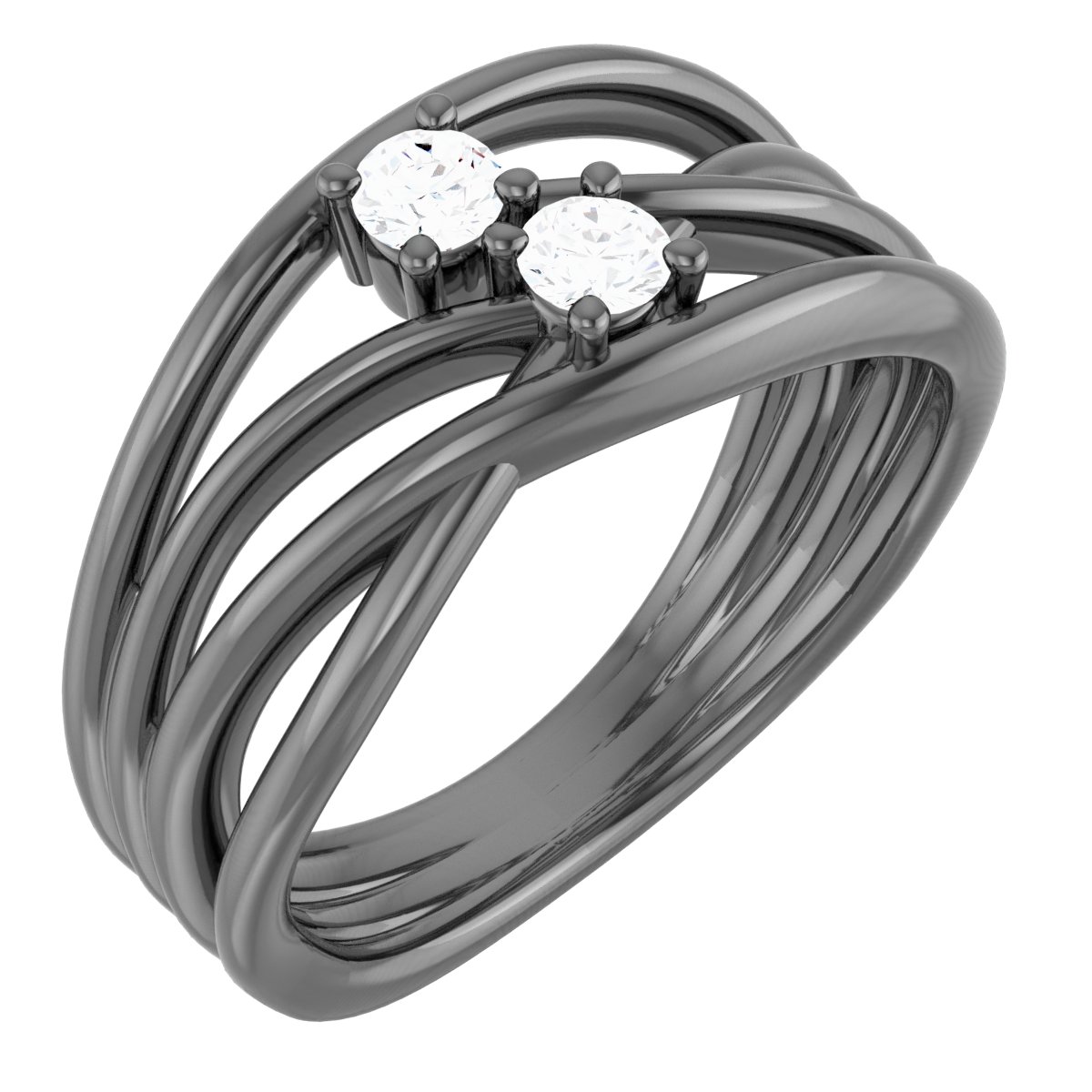 14K White 3 mm Round Forever One™ Moissanite Ring 
