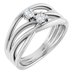 14K White 1/5 CTW Diamond Two-Stone Bypass Ring  