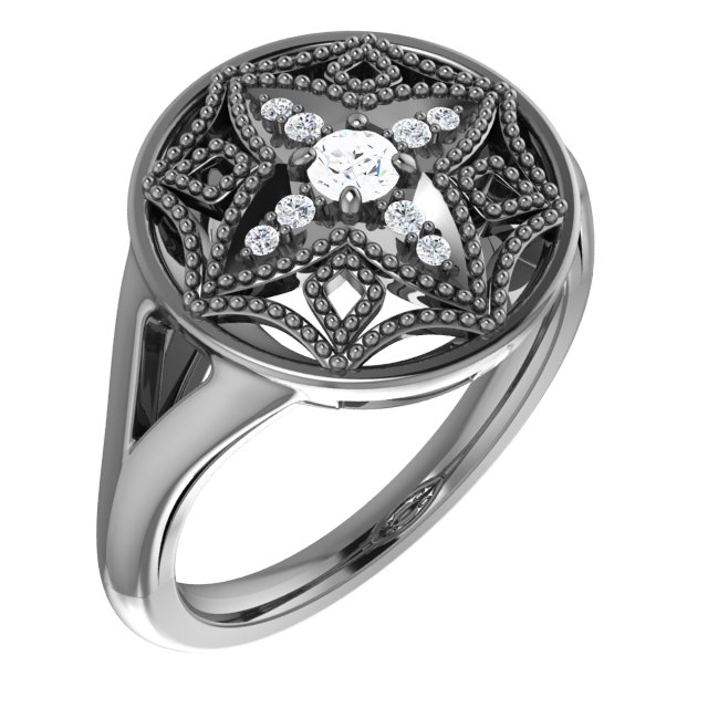 Accented Vintage-Inspired Ring