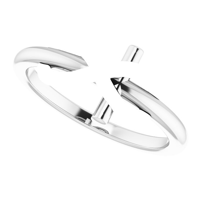 14K White/Yellow Infinity-Inspired Cross Ring