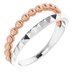 14K White & Rose Beaded & Geometric Stacked Ring   