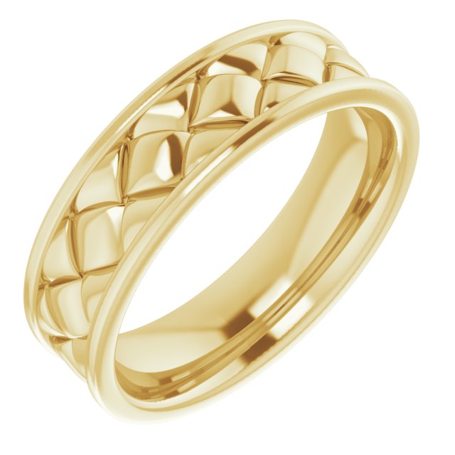 14K Yellow 6 mm Woven-Design Band   Size 8