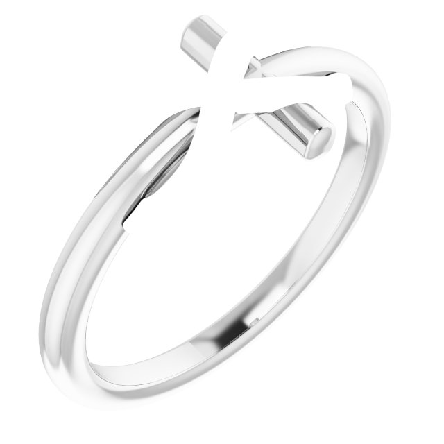 14K White/Rose Infinity-Inspired Cross Ring