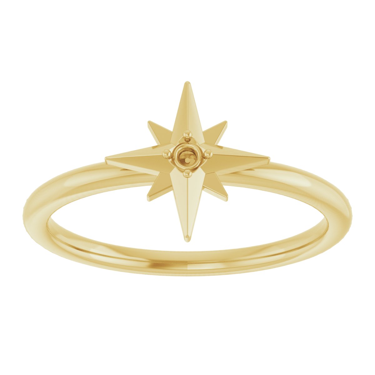 14K Yellow .03 CT Natural Diamond Star Ring  