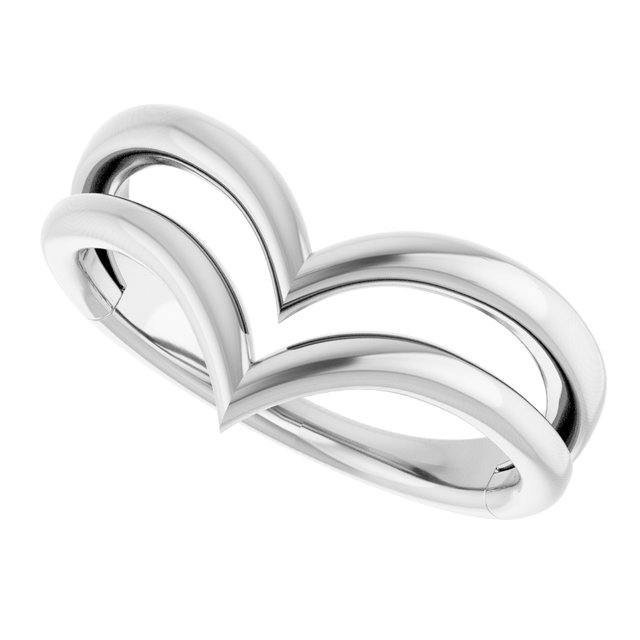 Sterling Silver Double V Ring