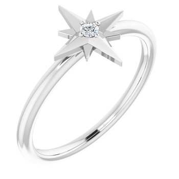 Sterling Silver .03 CT Diamond Star Ring Ref. 13697300