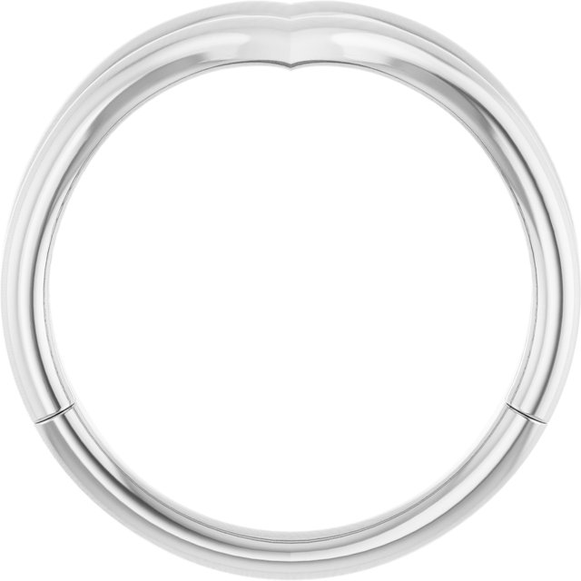 14K White Double V Ring   