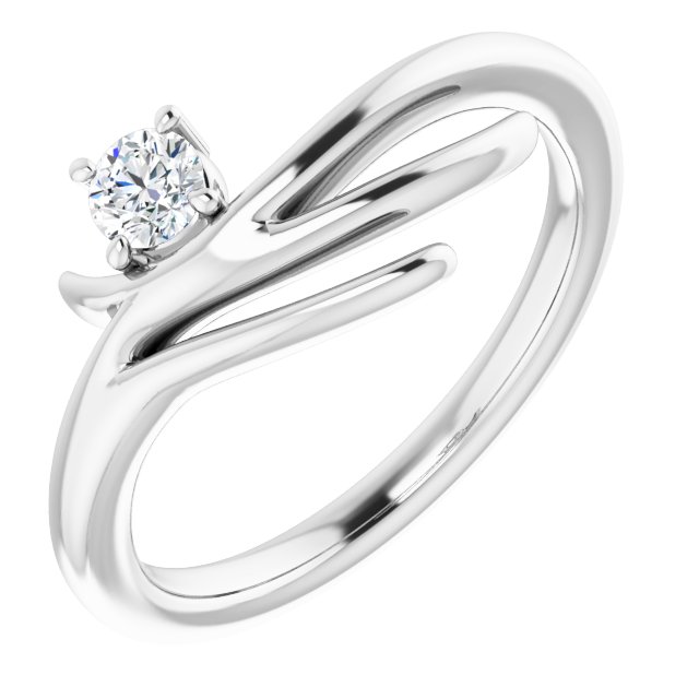 Sterling Silver Round Natural Diamond Solitaire Ring Mounting