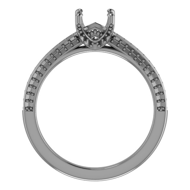 6.5 mm Square Engagement Ring Mounting view 2