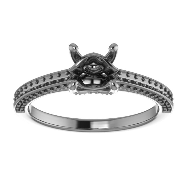 6.5 mm Square Engagement Ring Mounting view 3