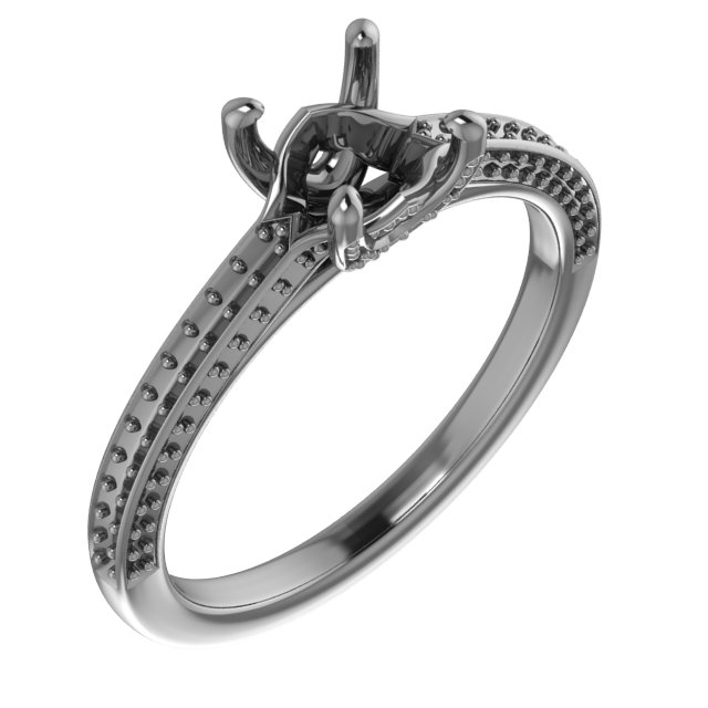 6.5 mm Square Engagement Ring Mounting