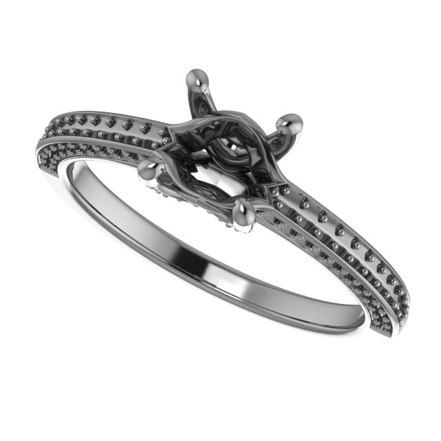 6.5 mm Square Engagement Ring Mounting view 5