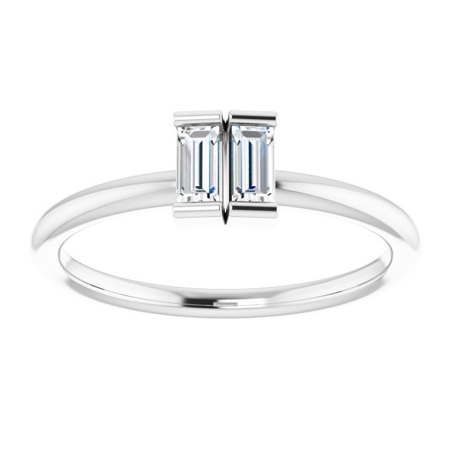 14K White 1/4 CTW Diamond Two-Stone Ring  