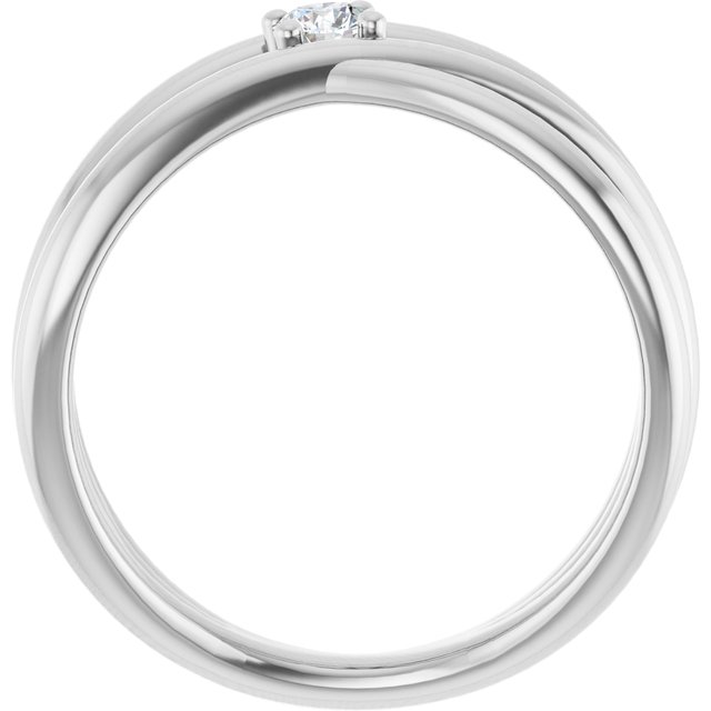 14K White 1/8 CT Diamond Negative Space Ring  