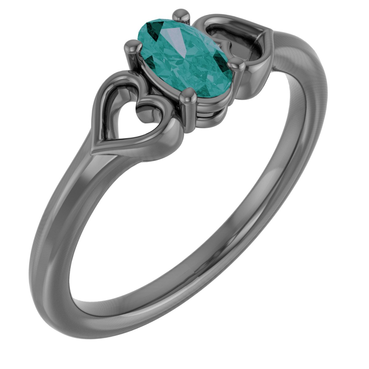 14K Rose Chatham® Lab-Created Alexandrite Youth Heart Ring  