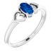 Sterling Silver Imitation Blue Sapphire Youth Heart Ring