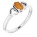 Sterling Silver Imitation Citrine Youth Heart Ring
